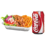 Chicken Doner Meat & Chips, Salad & Sauce, Can of Drink